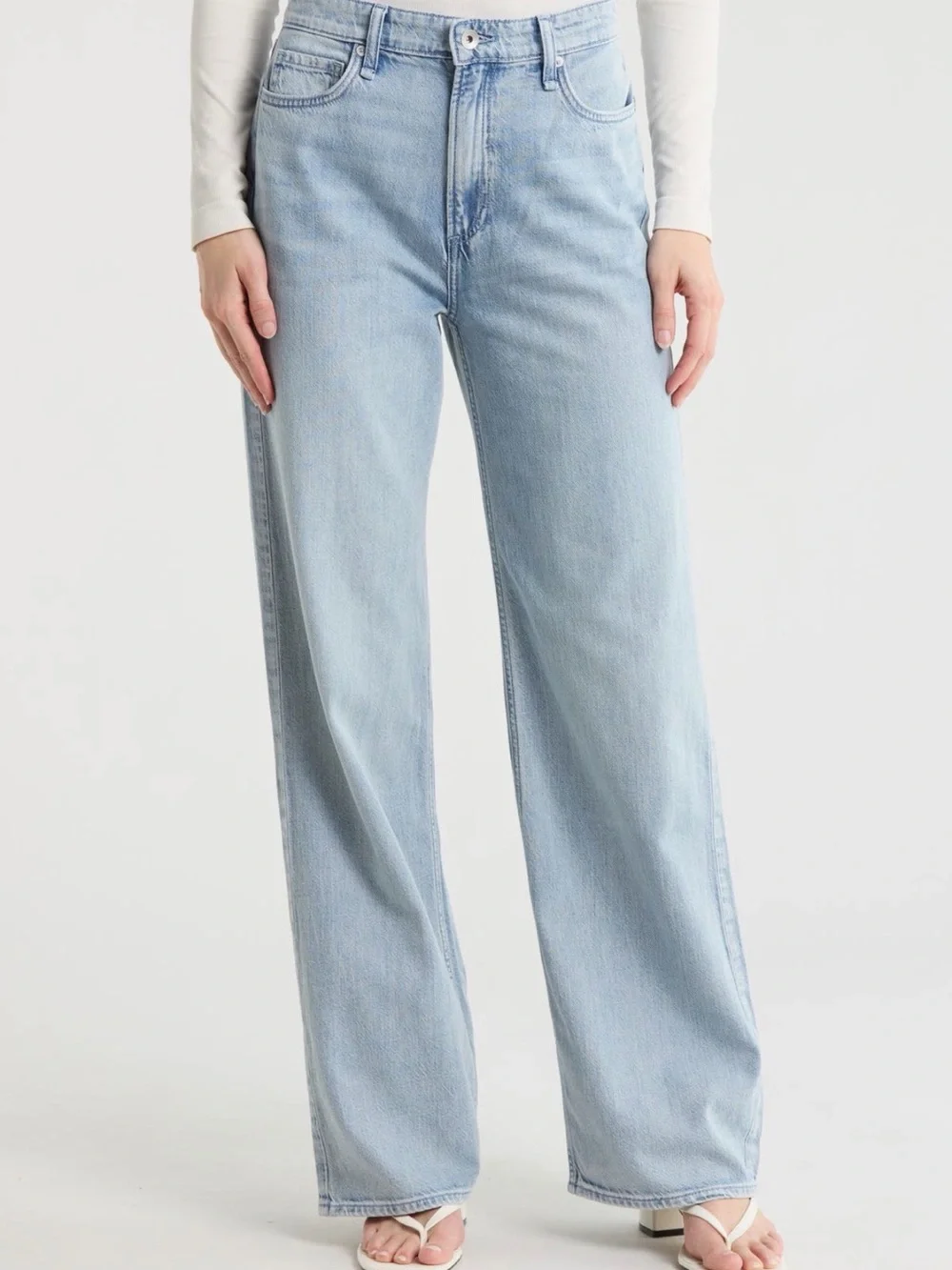 rag & bone Light Blue Wide-Leg Jeans